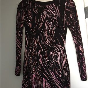 Black and pink glitter dress